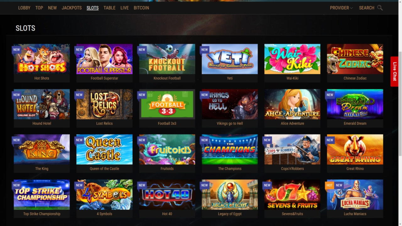€4770 no deposit at Wix Stars Casino