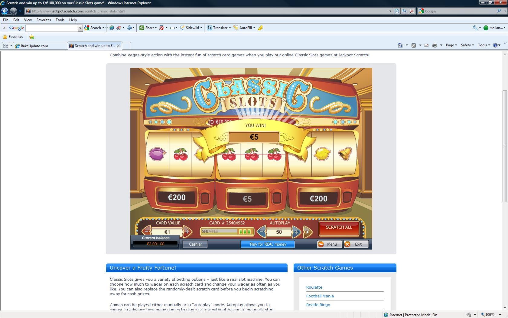 EURO 660 Free Money at 888 Casino