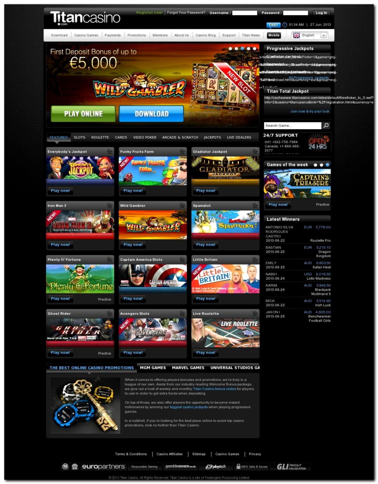 €625 Casino chip at Gluck24 Casino