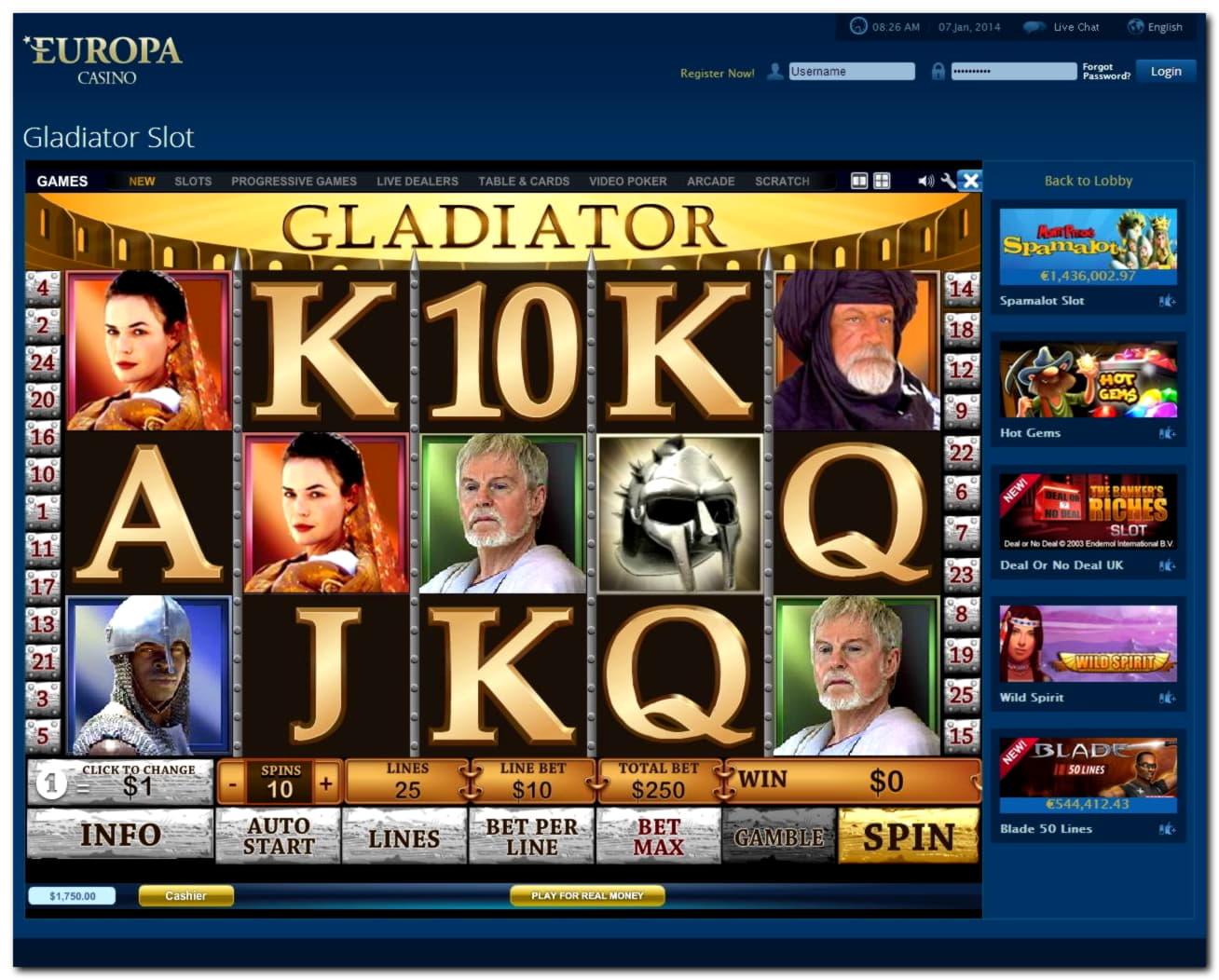 $4425 No deposit bonus code at Gluck24 Casino