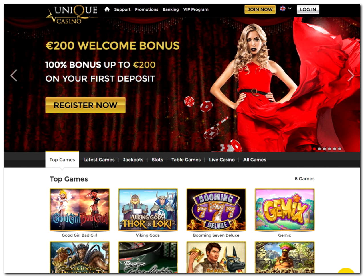 EURO 750 No deposit bonus code at Unique Casino
