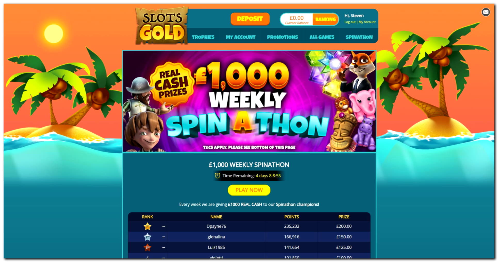 70 free spins no deposit at Casino Luck